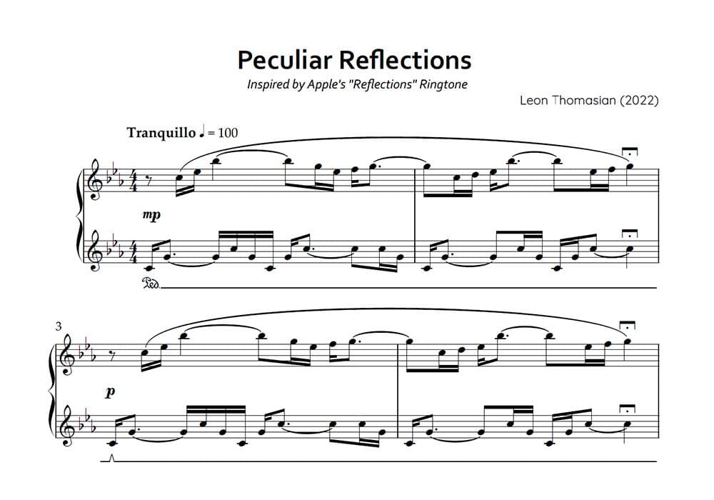 Peculiar Reflections — score preview