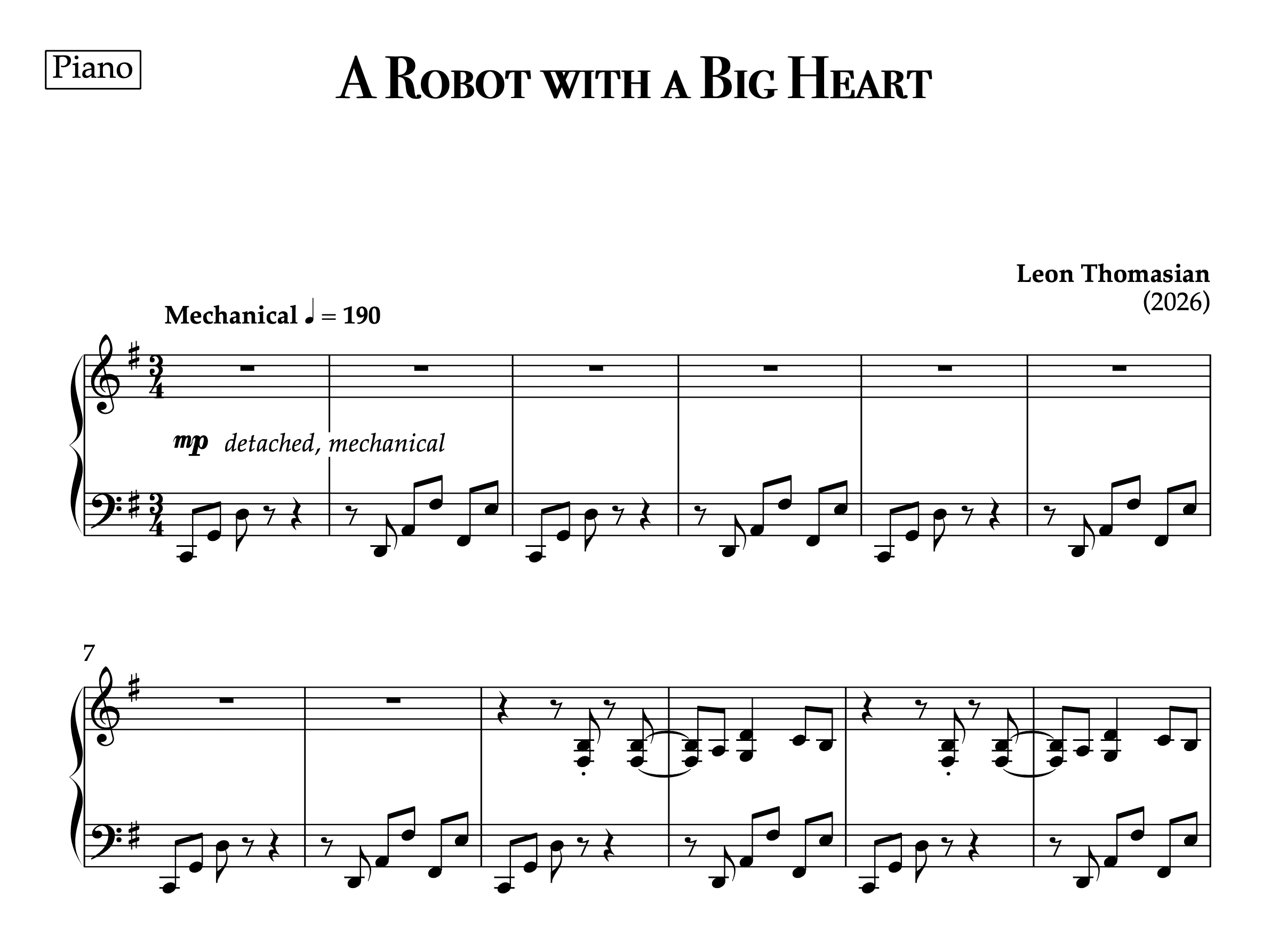 A Robot with a Big Heart — score preview