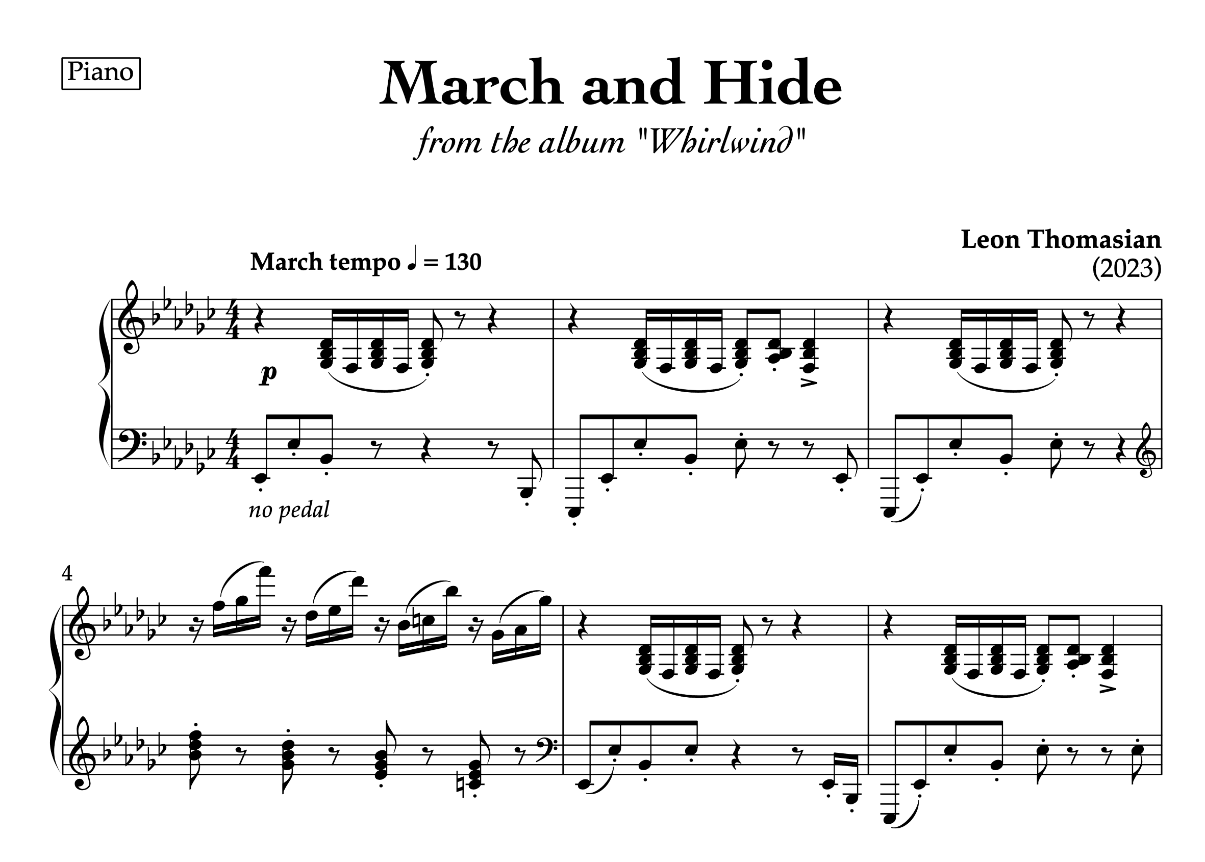 March and Hide — score preview